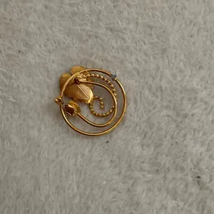 Vintage Gold Leaf Swirl Brooch thumbnail 3