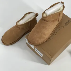 EVELLYHOOTD Mini Snow Boots Chestnut Suede Fur Lined Winter Shoes‎ Size 11 NEW thumbnail 6