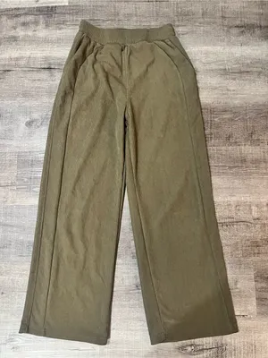 HALARA High Waisted Pocket Straight Leg Baggy Mop Corduroy Pants - Sea Turtle thumbnail 4
