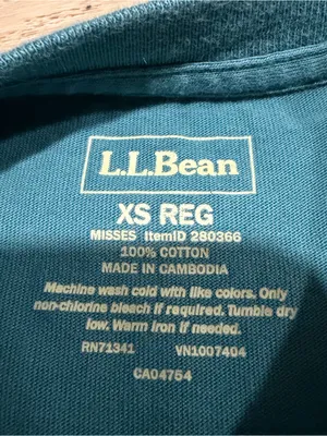 L.L. Bean Women's Cropped Tee - Teal Blue thumbnail 2