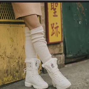 Fila Disruptor Lug Boot Winter White Faux Fur Trim‎ Lace Up Ankle Boots Size 7 thumbnail 3