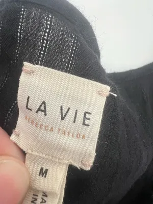 La Vie Rebecca‎ Taylor ruffle eyelet dress black sz M thumbnail 4