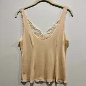 Vintage Perma-Lift Satin Lace Camisole Champagne Medium thumbnail 5