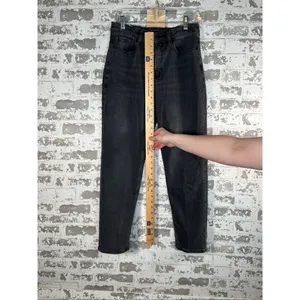 American Eagle | women black denim mom jean thumbnail 6