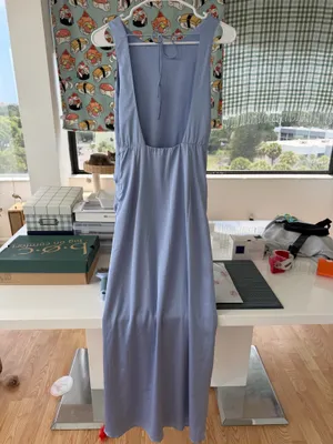 Abercrombie and Fitch Pale Blue Sleveless Maxi Dress with Knot Detail thumbnail 4