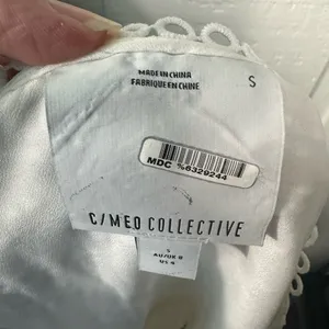 C/meo Collective Lie Awake Long Sleeve Ivory V Neck Dress Size Small EUC thumbnail 9