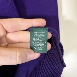 Vintage Lauren Ralph Lauren Sweater‎ Women Petite Small Purple Knit Shawl Collar thumbnail 6