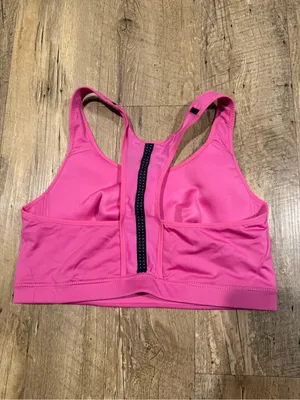 Nike Hot Pink Racerback Sports Bra with Swoosh Large thumbnail 2