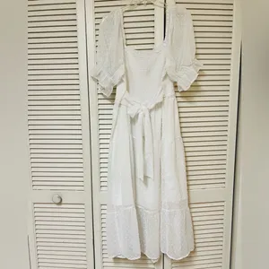 Merokeety Women’s White Smocked Maxi Dress - Size XL - VGUC thumbnail 2