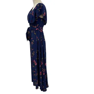 Baltic Born Marion Maxi Dress Off the‎ Shoulder Floral Print Blue Size Small thumbnail 7