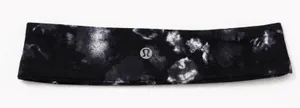 Lululemon Black Gray Tie Dye Wide Headband Stretch Workout Yoga Running HairBand thumbnail 1