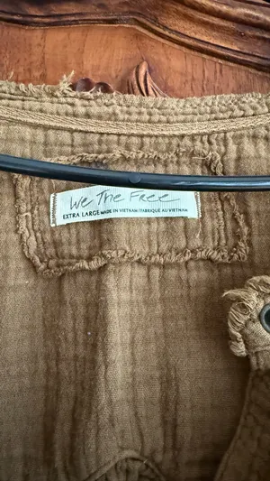 We the free brown linen blouse thumbnail 3