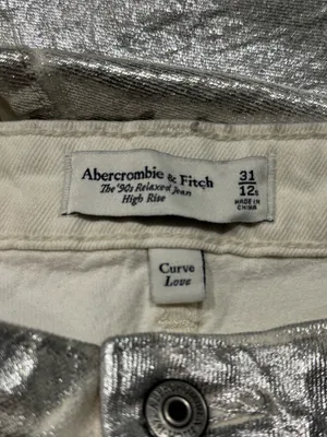 Abercrombie & Fitch 90’s Relaxed High Rise Silver Curve Love Jeans Size 31/12 thumbnail 4