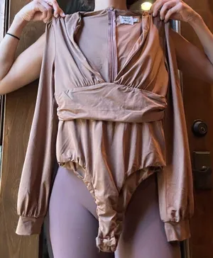 Princess Polly JUDE LONG SLEEVE BODYSUIT BROWN thumbnail 2