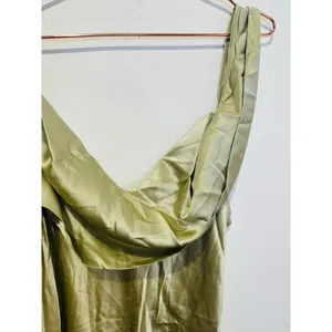 REFORMATION Dried Herbs Green Asymmetrical Cowl Neckline Rhonda Dress sz 18 thumbnail 7