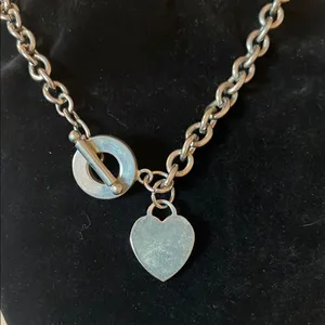 Silver Heart Pendant Chain Necklace thumbnail 2