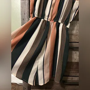Striped V-Neck Spaghetti Strap Romper thumbnail 3
