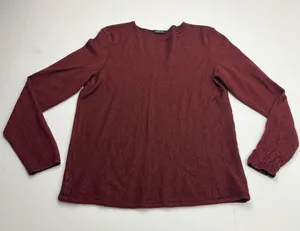 AKRIS Womens Cashmere Silk Red Stripe Long Sleeve Top US‎ 16 *SEE MEASUREMENTS thumbnail 1