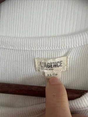L'AGENCE White Ribbed Crewneck Tank Top Sleeveless Fitted Basic XS thumbnail 2