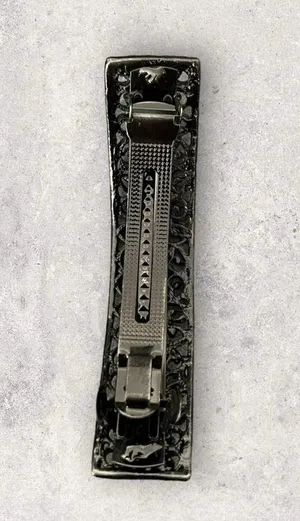 Vintage Ornate Silver Metal Rhinestones Large Hair Barrette Clip thumbnail 6