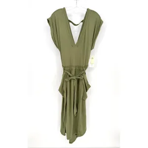 Daily Practice Anthropologie Midi Dress Womens M Olive Coastal Minimaist Boho thumbnail 4