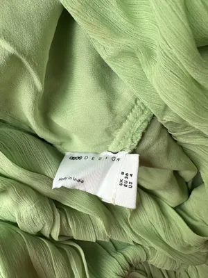 NWT ASOS light green full length plunge dress with cross over back detail US size 4 thumbnail 4