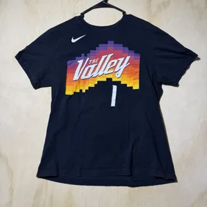 Nike Devin Booker Phoenix Suns The Valley #1 T Shirt Men's Large NBA Black thumbnail 1