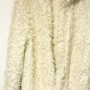 FREE PEOPLE Size Large FLUFFY ONCE UPON A‎ HOODED JACKET IVORY thumbnail 3