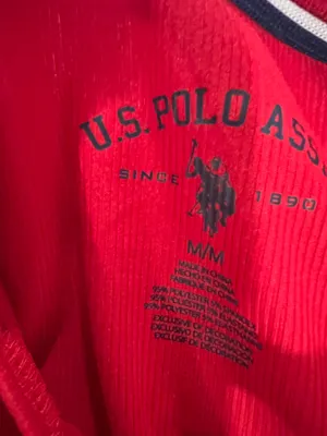 U.S. Polo Assn. ' Red Short Sleeve Henley Top with shorts set Size M thumbnail 3