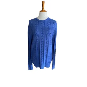 Nautica Cable knit Crewneck Sweater Royal Blue Large thumbnail 7