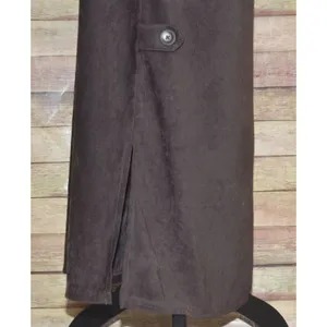 Sunbelt Women's Maxi Dress Size S Brown Faux Suede Y2K Vintage Lagenlook Slits thumbnail 4