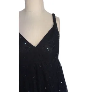 NWT Millau Sequin Beaded Black Lace Tunic Top Size M thumbnail 2