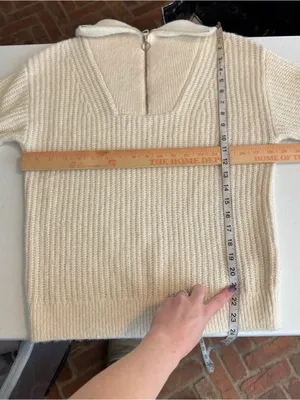 REISS Cream Safia Zippered Neck‎ Pullover Sweater wool alpaca size XS thumbnail 5