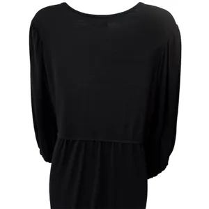 NEW Max Studio Tiered Little Black Dress Capsule Minimalist Dark‎ Romantic L thumbnail 6