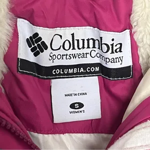 Columbia Faux Fur Ski Snow Winter Coat Jacket Small Pink thumbnail 3