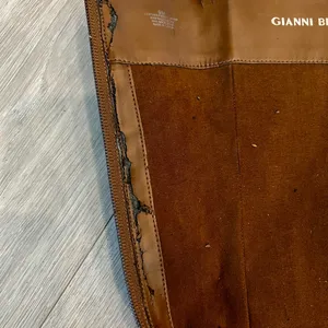 Brown Suede Knee-High Boots with Embroidered Pattern by Gianni Bini thumbnail 6