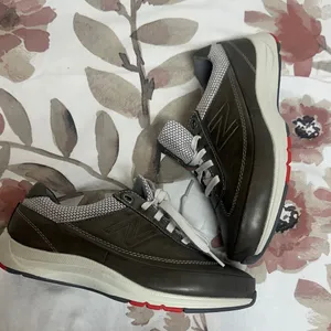 New Balance Gray and Red Athletic Shoes thumbnail 3