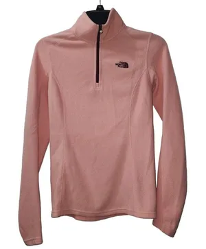 The North Face Fleece Pullover‎ Quarter Zip Activewear Top Pink Womens thumbnail 1