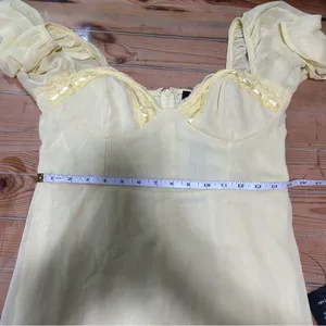 Valla Light Yellow Flutter Sleeve Midi Dress thumbnail 7