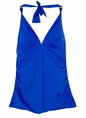 Tommy Bahama Blue Ruched Tankini Swim Top Sz XS thumbnail 1