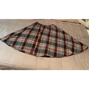 Source Unknown Vintage 60s 70s Wool Plaid Midi Skirt Pleated Preppy Fall Earth Tones Size 32 thumbnail 7