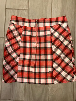 French Kiss Red Plaid Mini Skirt thumbnail 4
