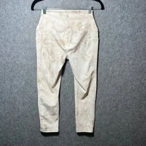RBX Active Womens High Waisted Marble Tie Dye Cropped Leggings Tan Cream‎ Small thumbnail 5