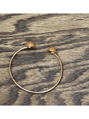 NEW Open Cuff Bypass Bangle Stone Cluster 3 Pack Bracelets Gold Multi 2.75" thumbnail 4
