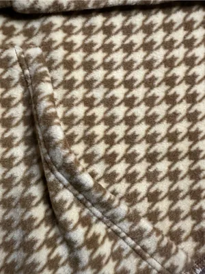 Collection XIIX Women's Houndstooth Fleece Poncho Cape Shawl Wrap L/XL Beige thumbnail 6