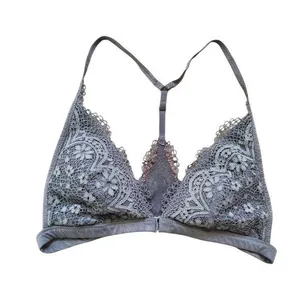 Victoria's Secret Lace Bralette Women Small Bra Front Close Racerback Gray Flirt thumbnail 1