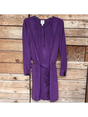 Suzi Chin Tie-Waist Dress | Purple, LS, 14 thumbnail 2