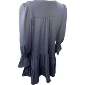 Tuckernuck Women's M Blue Tiered Mini Dress Long‎ Sleeve V-Neck Pomander Place thumbnail 6