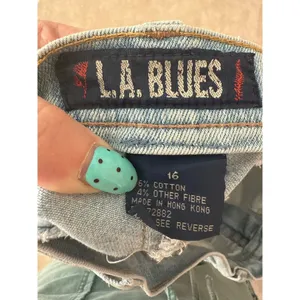 90s High Waisted Mom‎ Jeans Light Wash Ankle Zip Blue Women 16 thumbnail 4