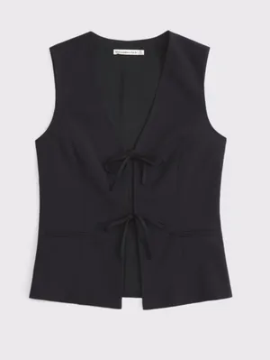 Abercrombie Tie-Front Tailored Vest thumbnail 1